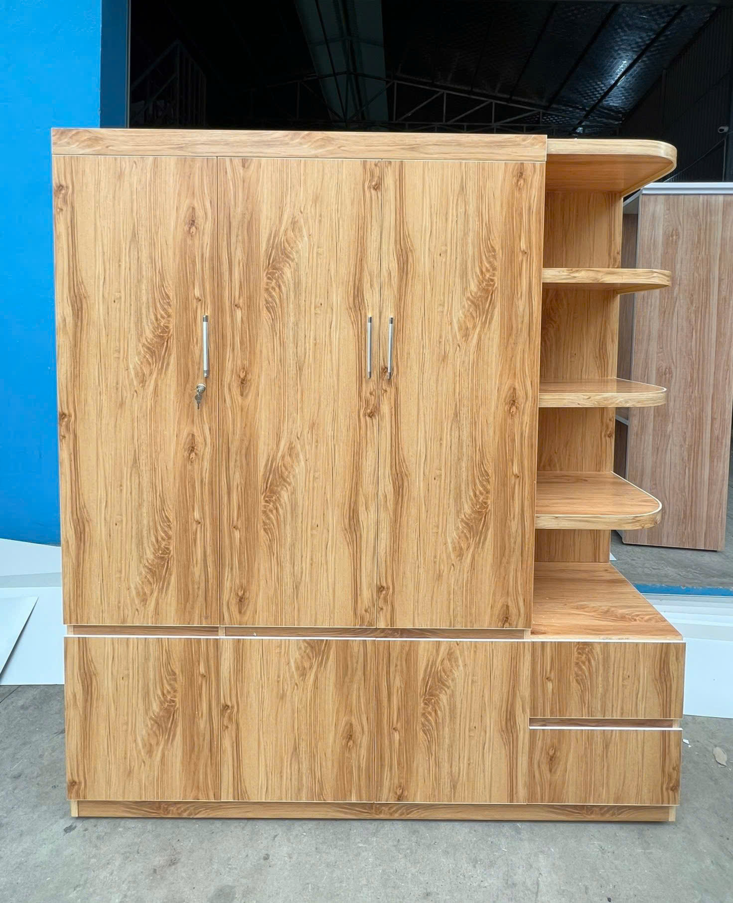 Tủ Nhựa Cao Cấp 3 Cánh Liền Kệ Trang Trí 1 Tủ Nhựa Cao Cấp 3 Cánh Liền Kệ Trang Trí